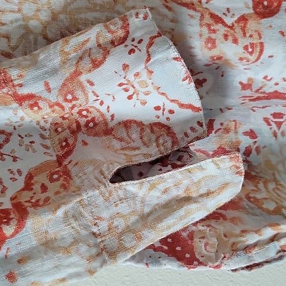 Chico's Medallion Print Linen Henley Tunic Size Small Petite SP - Picture 3 of 8